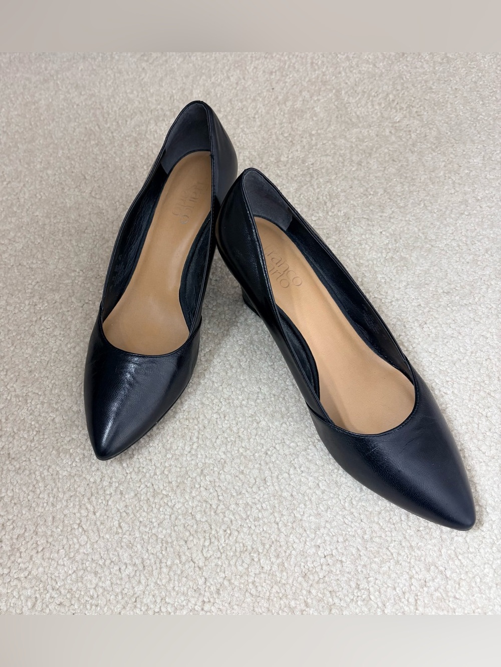 Franco Sarto Women's Frankie Black Wedge Pump,Size 9.5